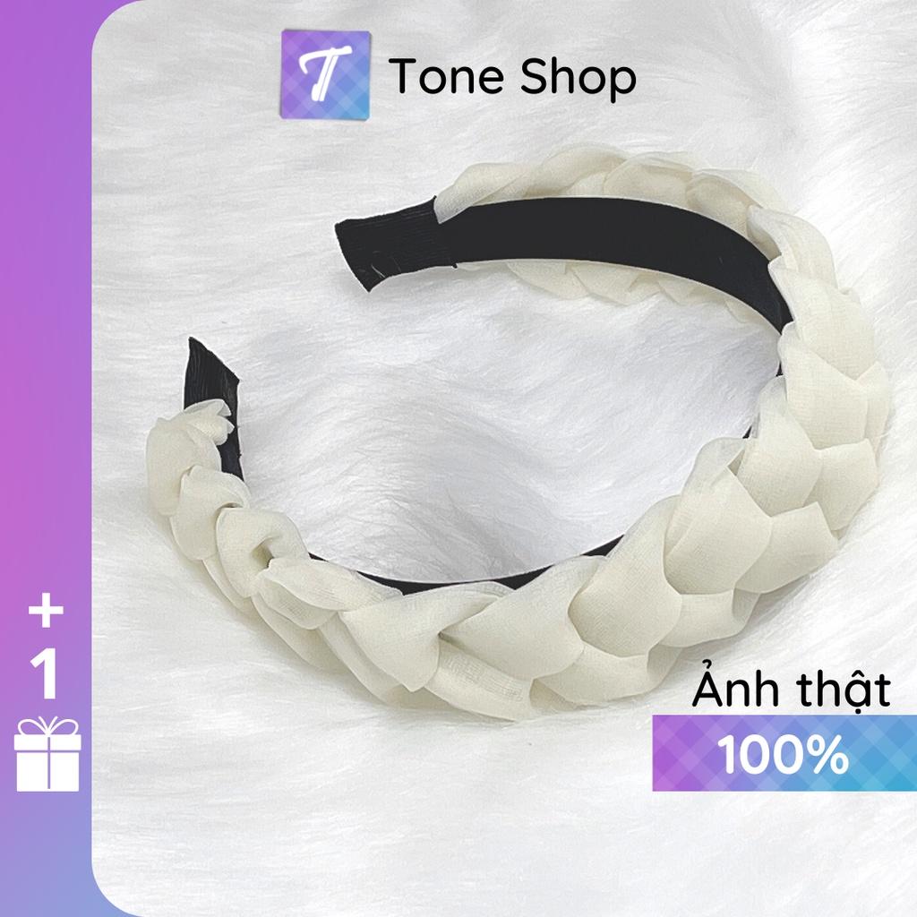 Băng đô cài tóc dạng tết công chúa màu trắng điệu đà thương hiệu Tone Shop - B338