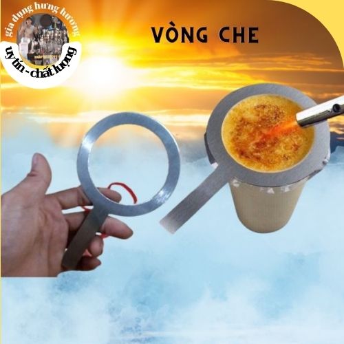 Vòng che thành ly nhựa để khò đường làm món trà sữa nướng