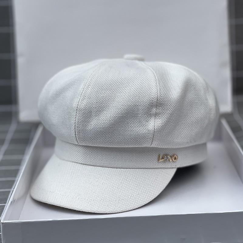 Kim Cương Tình Yêu Thời Trang Hình Bát Giác Nón Nữ Hàn Quốc Họa Sĩ Mũ Bé Gái Vải Lanh Cotton Newsboy Size Lớn Mũ Nồi 54Cm 56Cm 57.5Cm 59Cm 61Cm