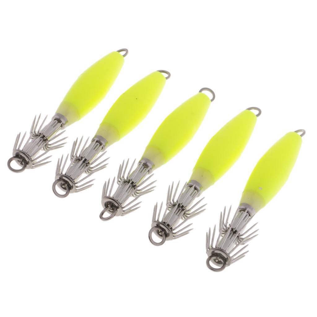 10pcs Squid Jig Hard Fishing Lure Saltwater Bass Jig Hooks Shrimp 10cm/3.9''