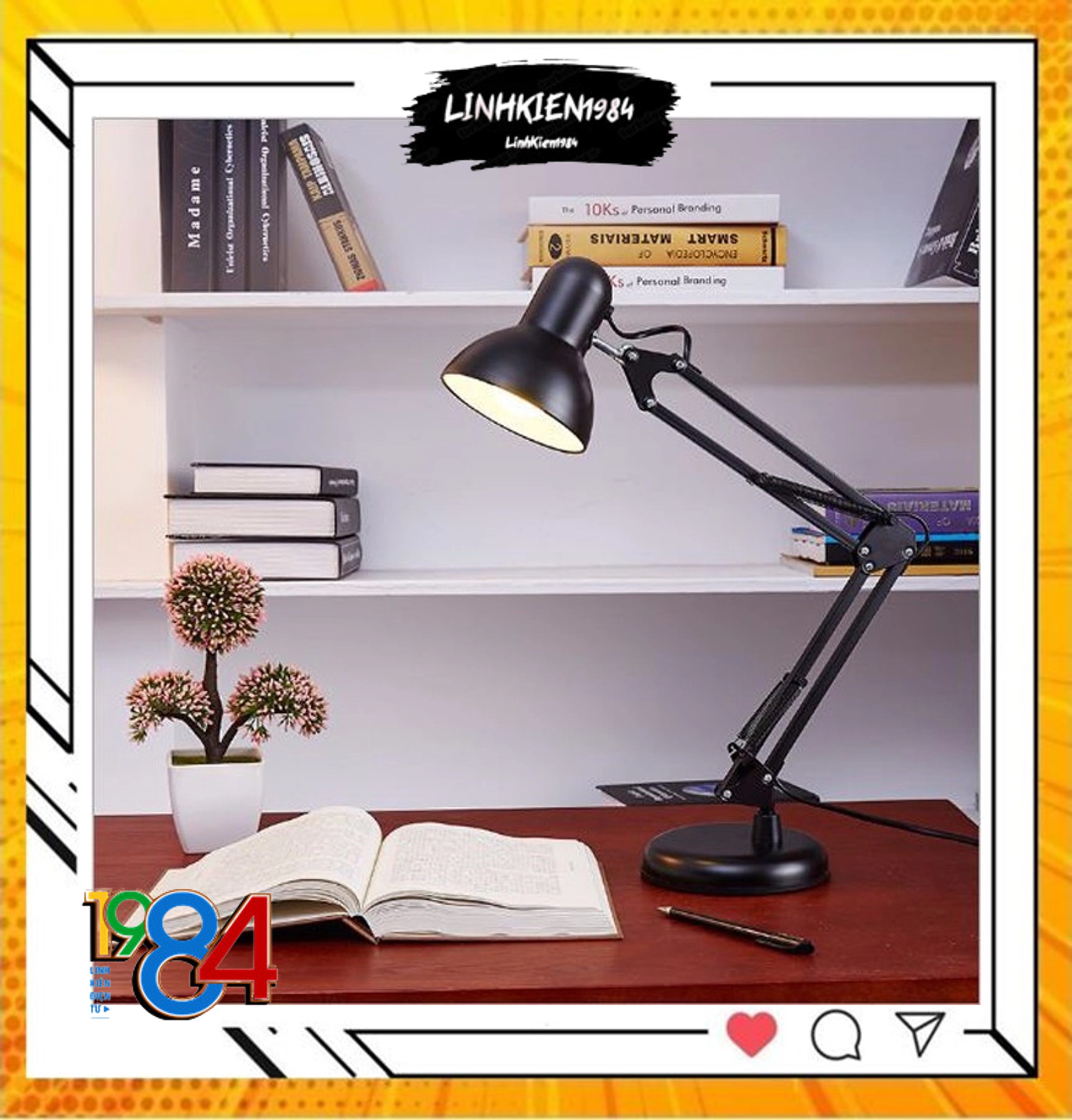 Đèn học PIXAR Bóng LED Chống Cận Bảo Vệ Mắt Đổi 3 Màu Kẹp Bàn Chắc Chắn