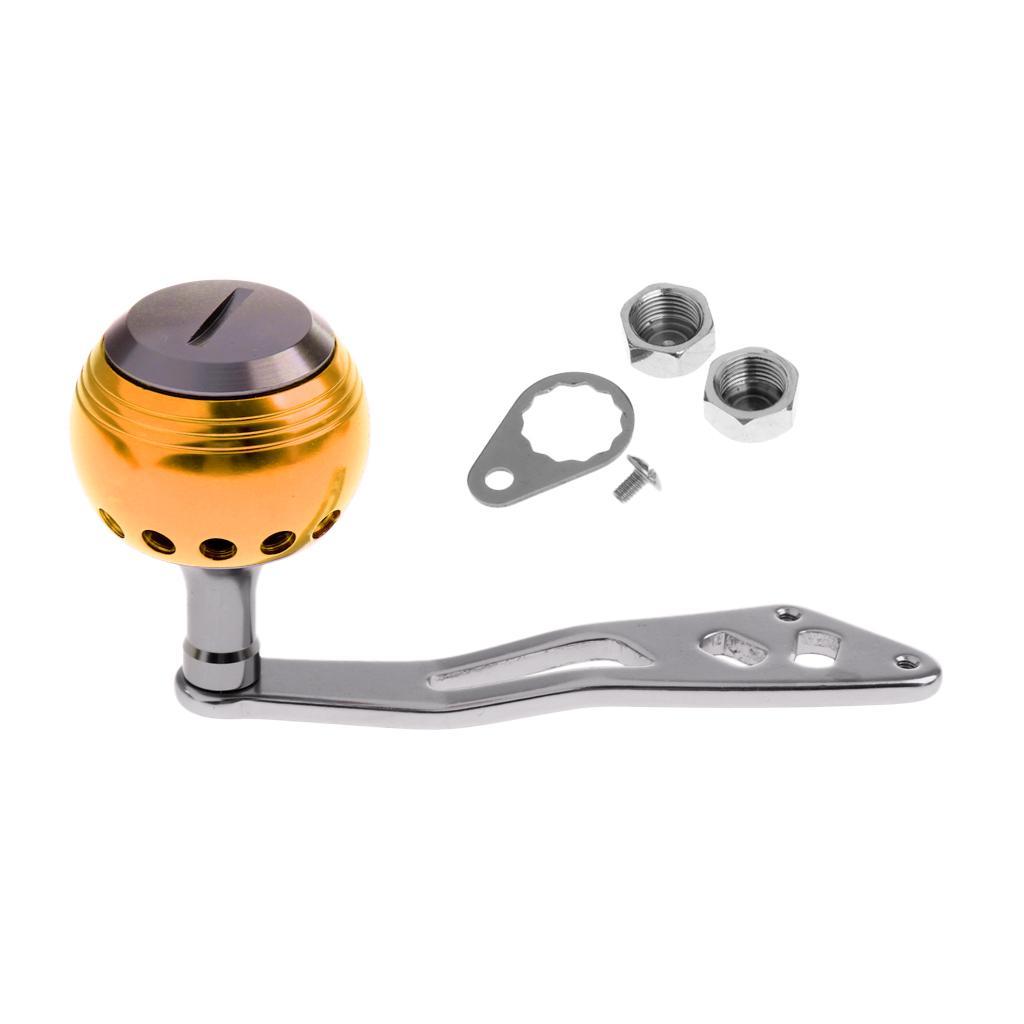 Fishing Handle Reel Single Metal Knob Replacement Reel Handle Rocker for Baitcasting Spinning Reels, 3 Colors
