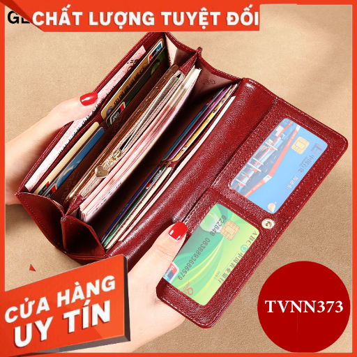 Ví Nữ Dài Da Bò thật Cao Cấp, chắc chắn, phong cách Hàn Quốc TVNN37 - Backpackworld HCM