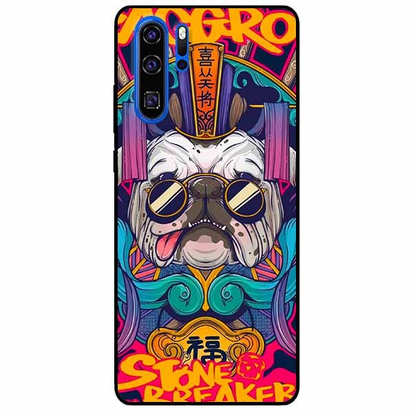 Ốp lưng in cho Huawei P30 Pro Mẫu Pulldog Kính Đen