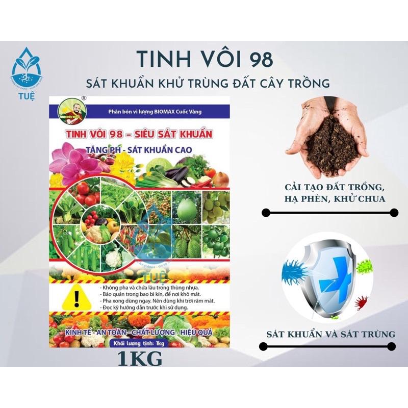 Tinh vôi 98 gói 1kg sát khuẩn khử trùng đất cây trồng