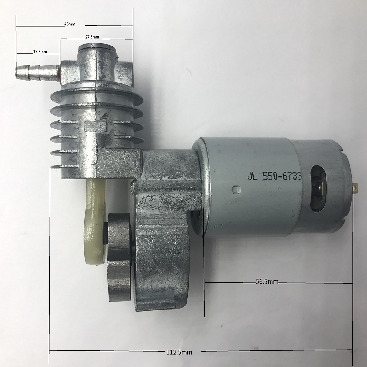 Động cơ máy bơm hơi điện áp 12V công suất tối đa 120W đường kính xi lanh 25mm lưu lượng khí 30 lít, có đồng hồ áp suất