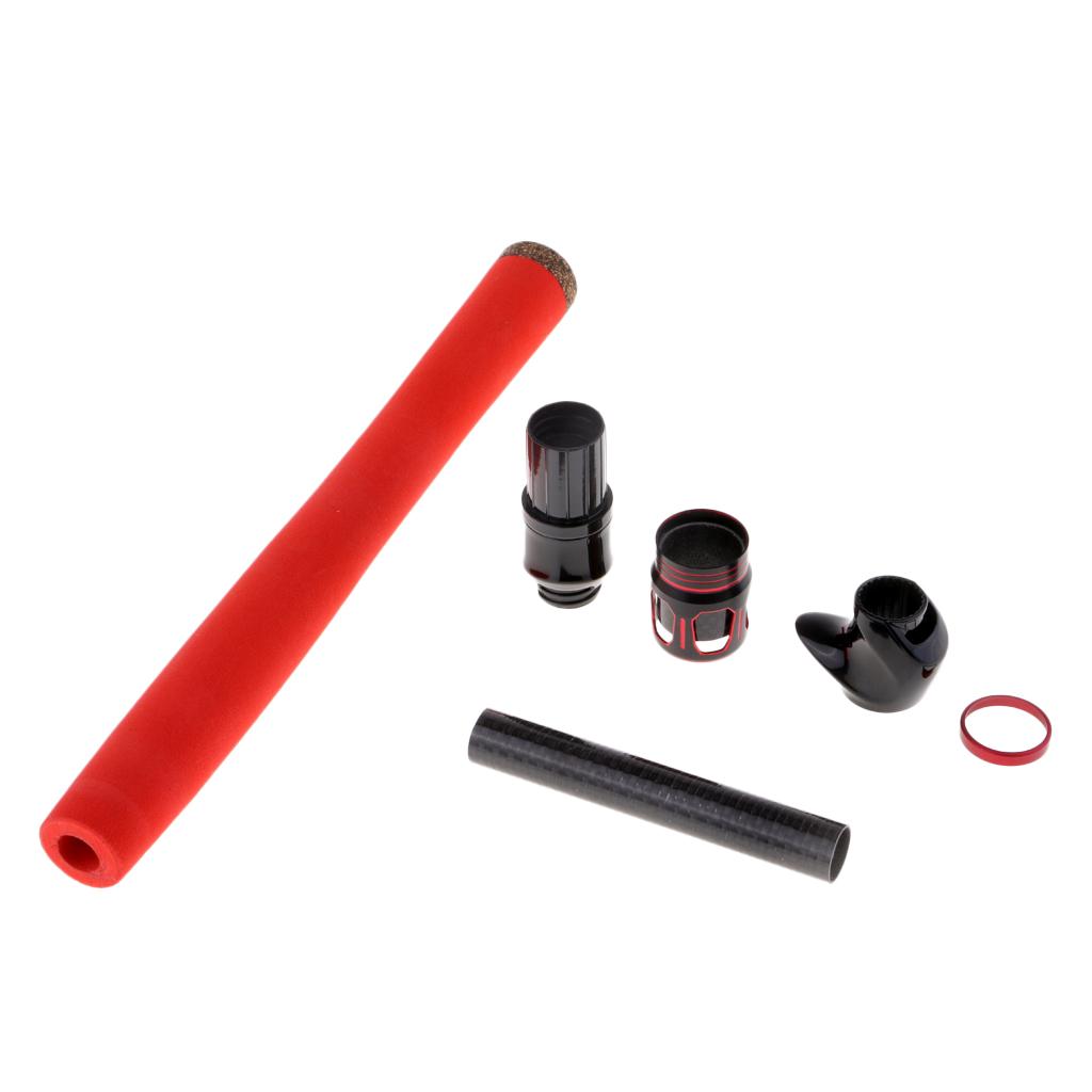 Fishing Rod Handle Grip and Reel Seat EVA Handle Split Grip w/ 2 Carbon Tube