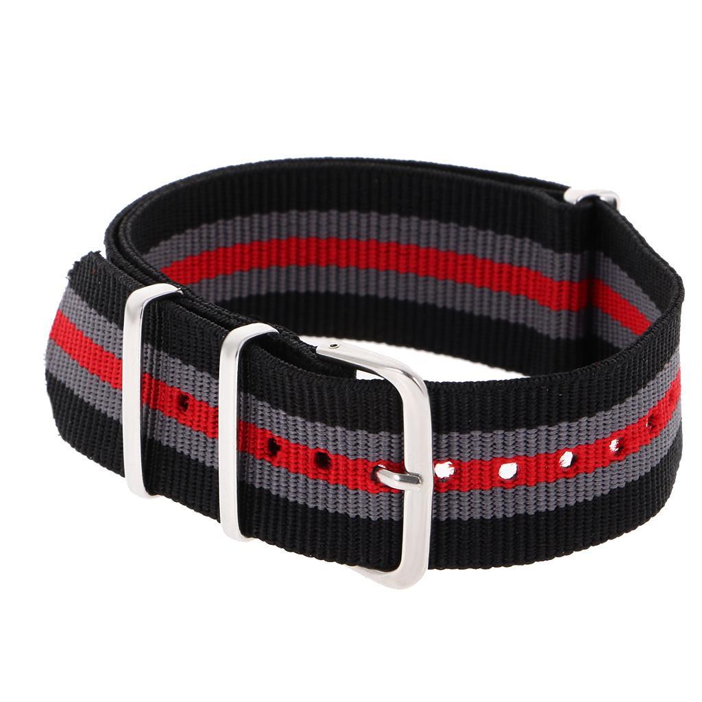 Nylon Watch Strap Wristwatch Band Stainless Steel Buckle