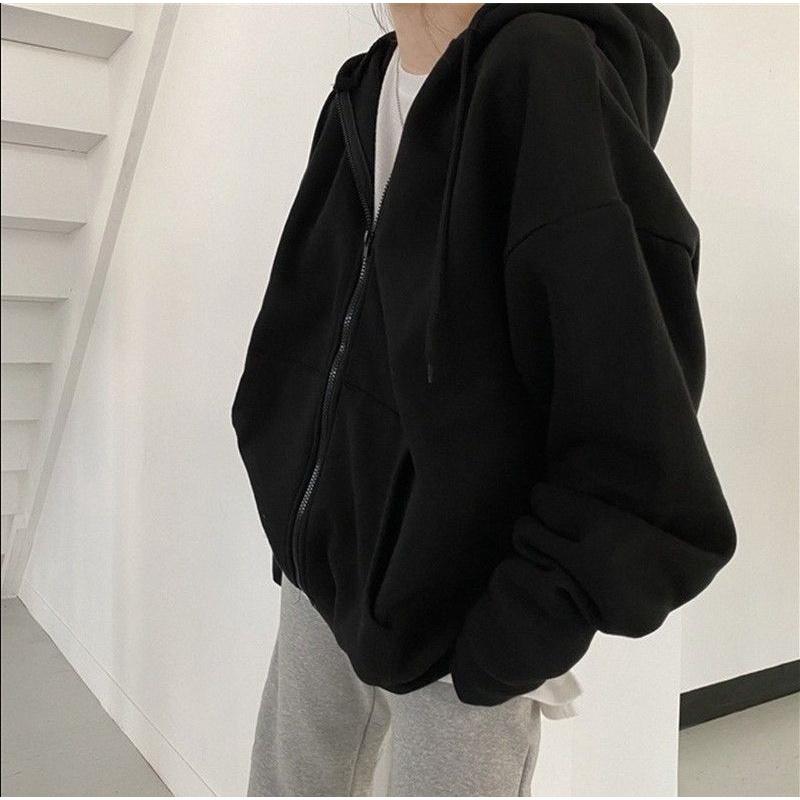 Áo Khoác Nỉ Hoodie Zip Cao Cấp Chất Nỉ Trần Bông Đẹp Dày Dặn Khóa Kéo Có Mũ, Form Unisex Rộng To HZT Phong Cách Hàn Quốc