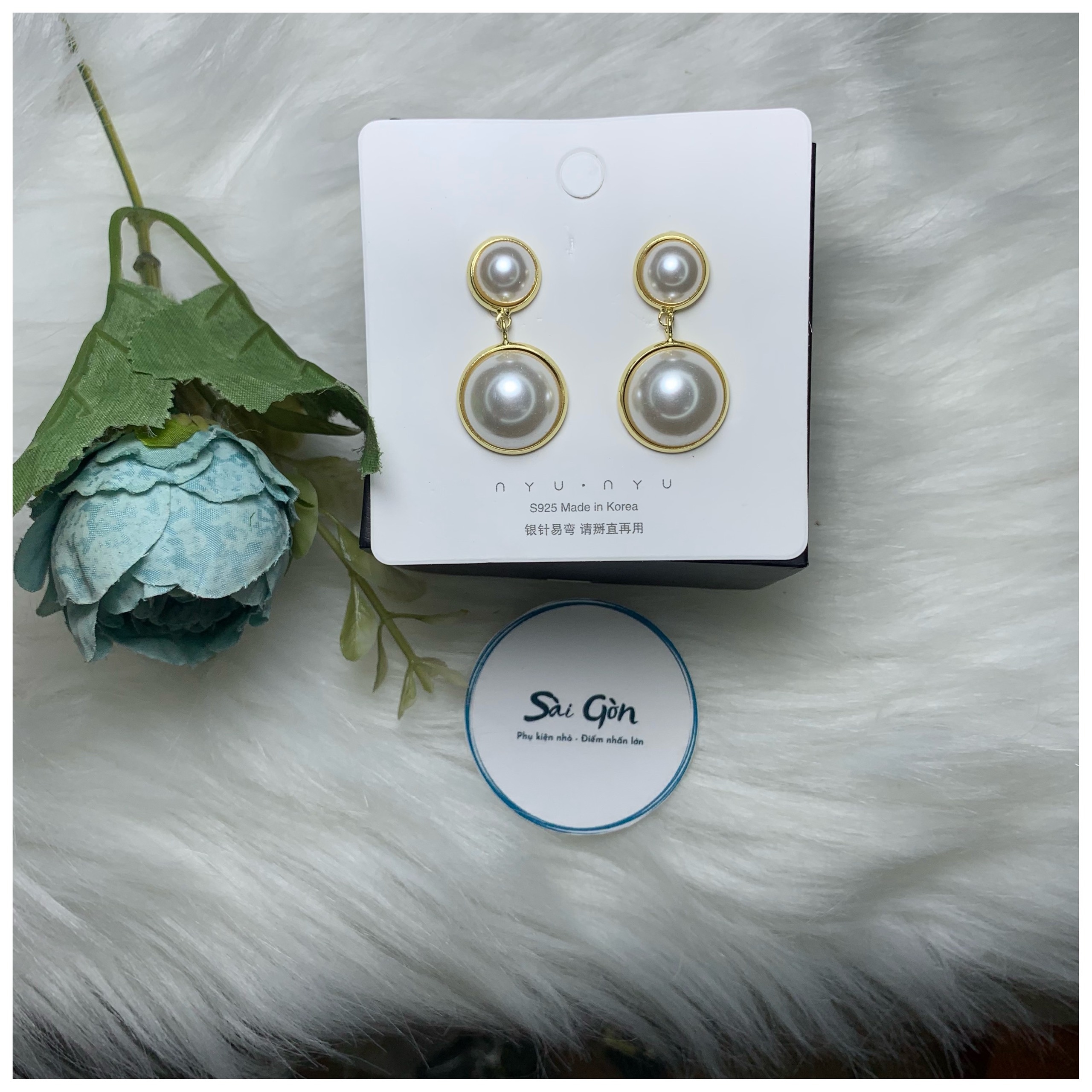 Bông tai ngọc trai Hàn Quốc cao cấp SAIGON ACCESSORY