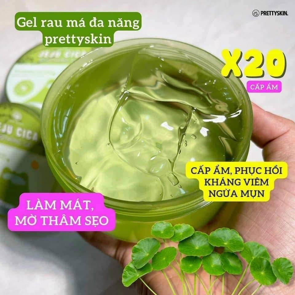 Gel dưỡng da đa năng rau má Jeju Cica Soothing Gel PrettySkin 300ml