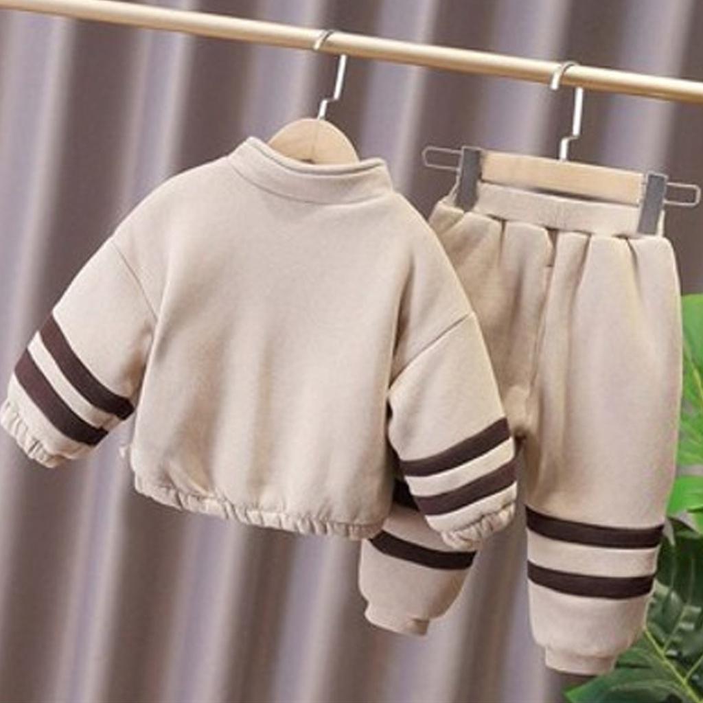 Bộ Nỉ Bông Cho Bé, Bộ Nỉ Cổ Khóa Chất Nỉ Bông Cực Ấm Cho Bé - ROSY KIDS