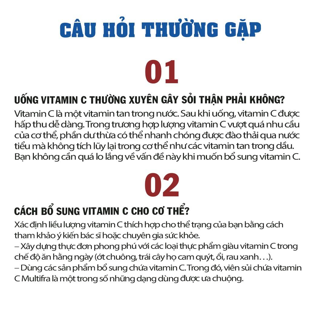 Viên sủi bổ sung vitamin Multifra ️️ tăng sức đề kháng Tuýp 20 viên