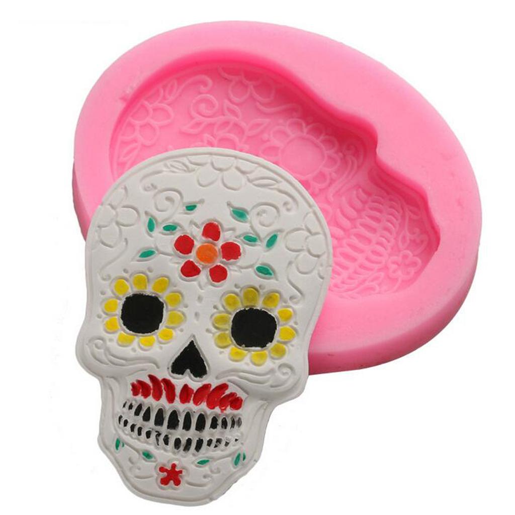 Halloween Skull Mask Cake Mould Baking Molds Soap Pizza Fondant Decoration,
