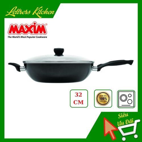 Chảo chống dính nhập khẩu cao cấp 32cm - Kích thước lớn, tiện dụng - sử dụng trên bếp từ, màu sắc nổi bật