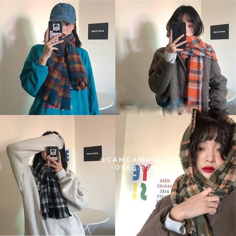 KHĂN QUÀNG CỔ CHOÀNG CỔ NAM NỮ LÔNG THỎ CARO VINTAGE, MỀM MỊN DÀY CỰC ẤM Maxshopdoc