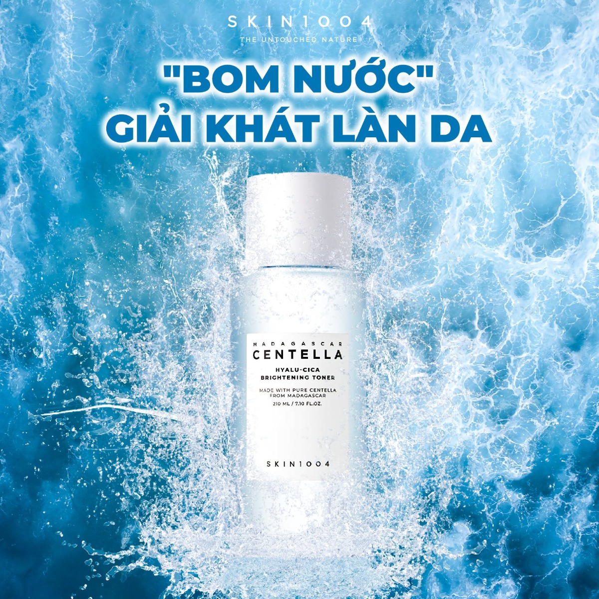 Nước Hoa Hồng Dưỡng Ẩm, Làm Sáng Da Skin1004 Madagascar Centella Hyalu-Cica Brightening Toner 210ml + tặng Kèm 1 băng đô tai mèo ( màu ngẫu nhiên)