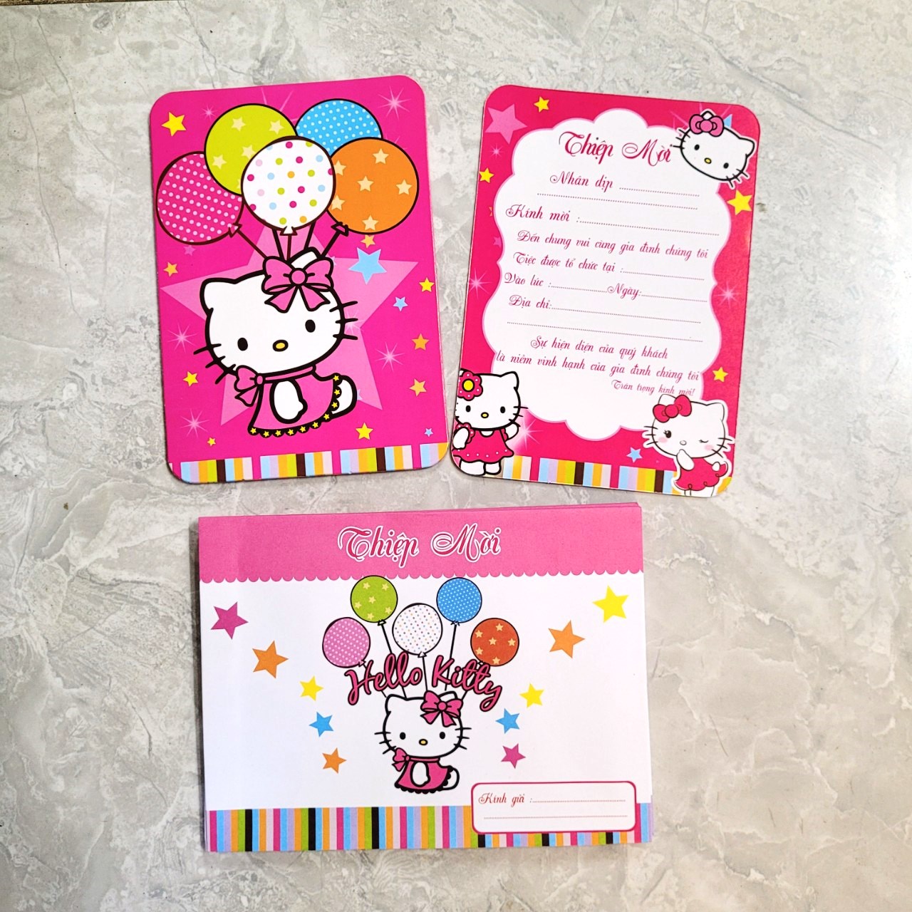 Combo 10 thiệp mời sinh nhật hello kitty