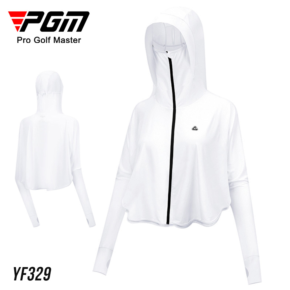 Áo khoác golf nữ chống nắng có mũ PGM YF329 - Hàng cao cấp, khóa kéo cao làm khẩu trang