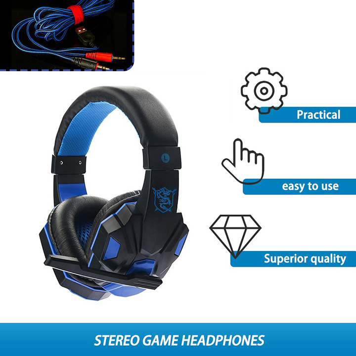 Tai nghe gaming chụp tai Headphone có dây kèm mic Hewolf hàng chính hãng nghe nhạc xem phim chơi game cực đã có đèn LED cực đẹp