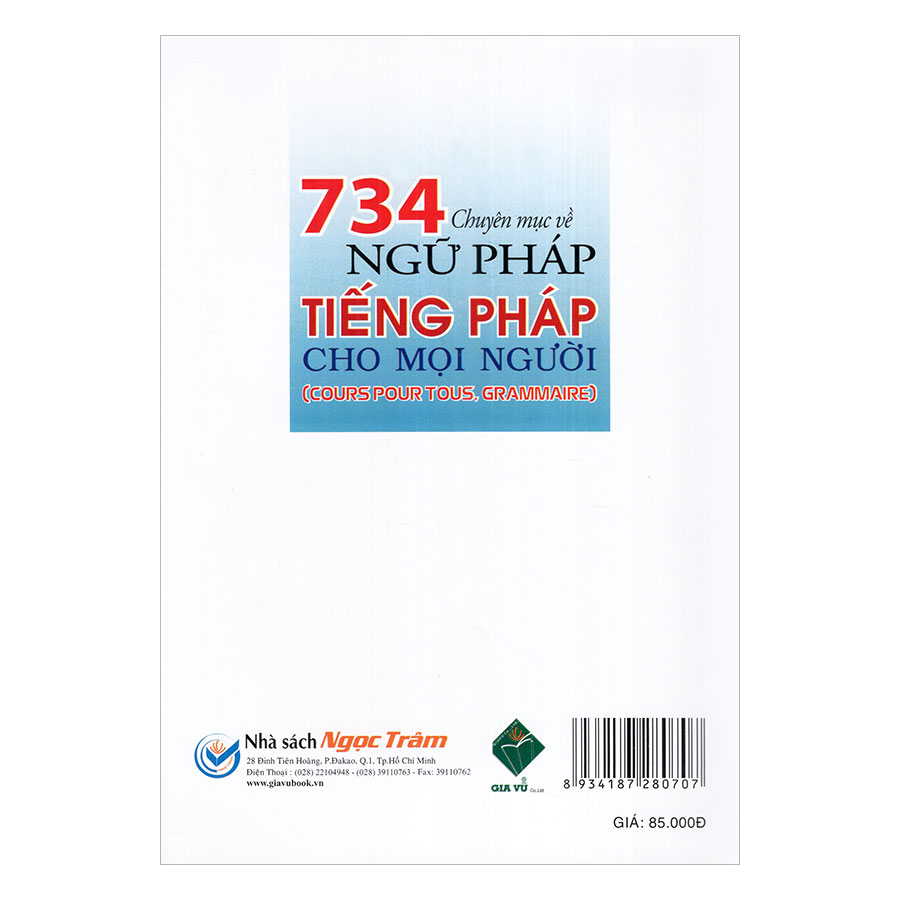 734 Chuyên Mục Về Ngữ Pháp Tiếng Pháp Cho Mọi Người