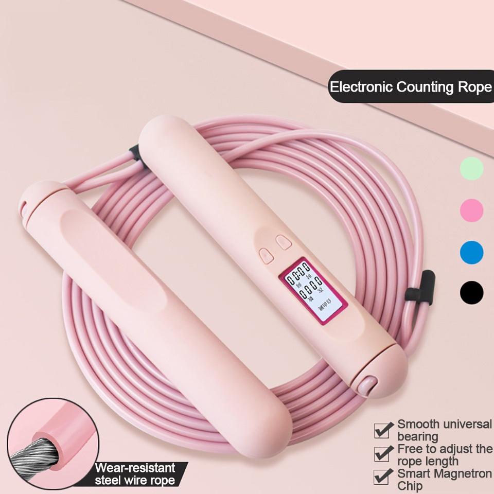 Dây nhảy có bộ đếm số lần nhảy bằng thép chống trượt chống mài mòn dành cho nam và nữ