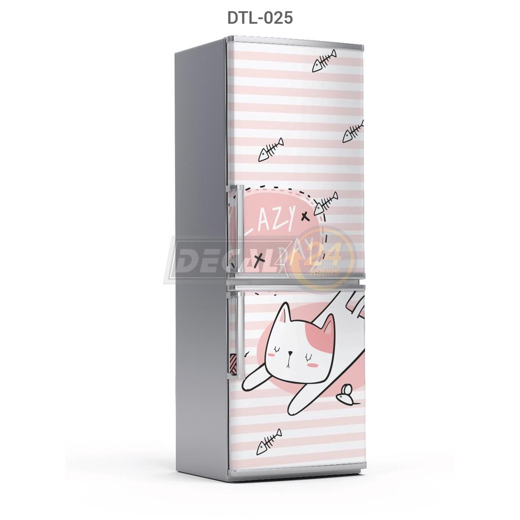 Decal chuyên dụng dán tủ lạnh - máy lạnh - máy giặt siêu đẹp Gia đình mèo Decal24h siêu bền đủ kích thước - DTL-025