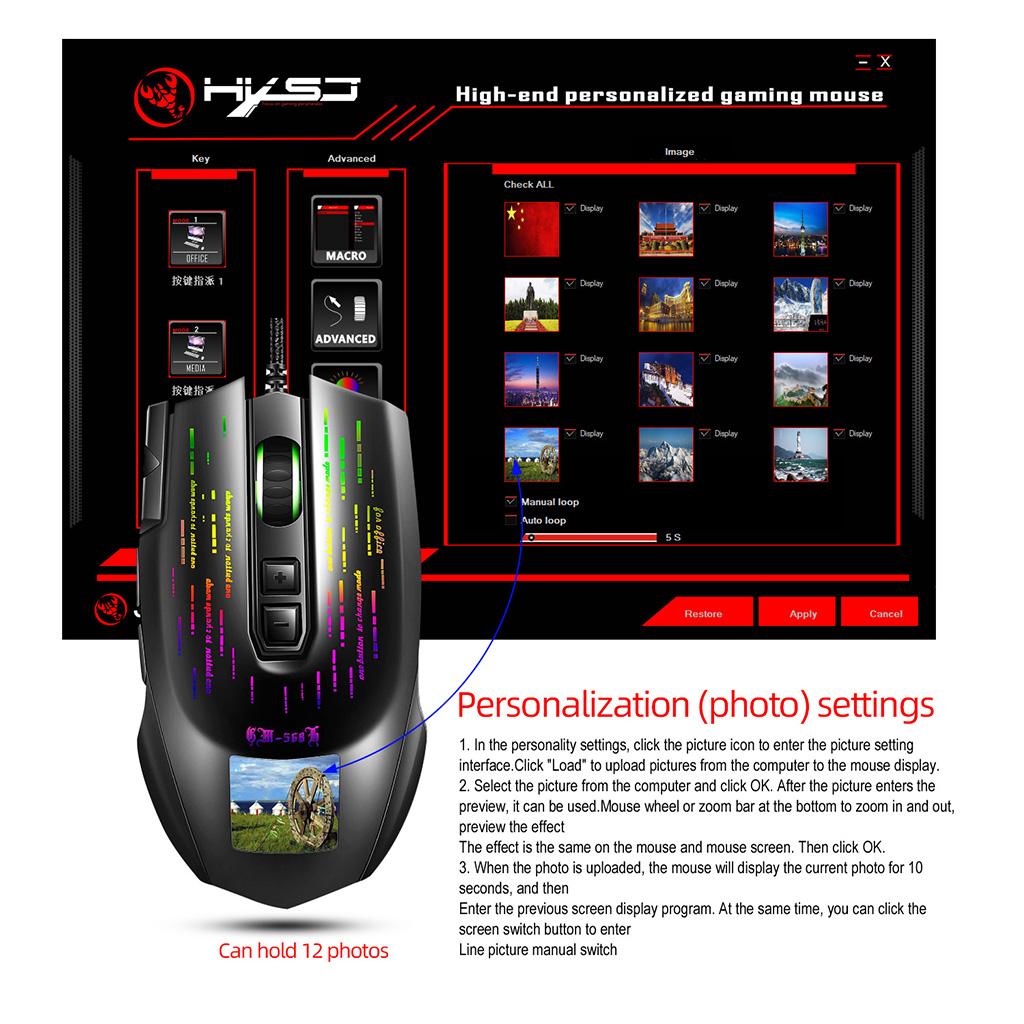 Gaming Mouse Wired - Computer Laptop Mouse Wired Gaming Mouse, USB Mouse with LED Backlight, Plug & Play for Laptop, PC