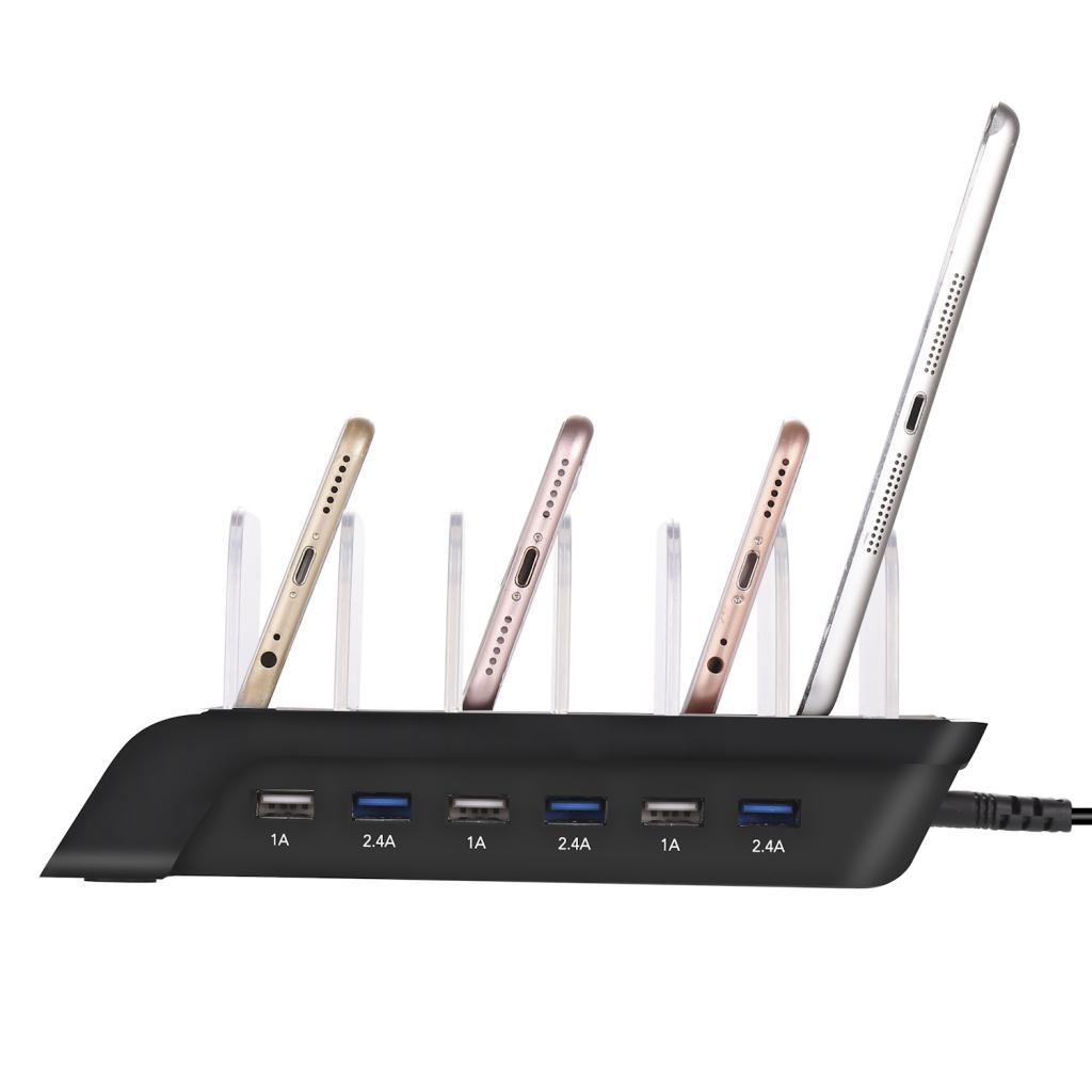 Multi Port Fast Charging USB Phone Charger Station Dock Stand US Plug