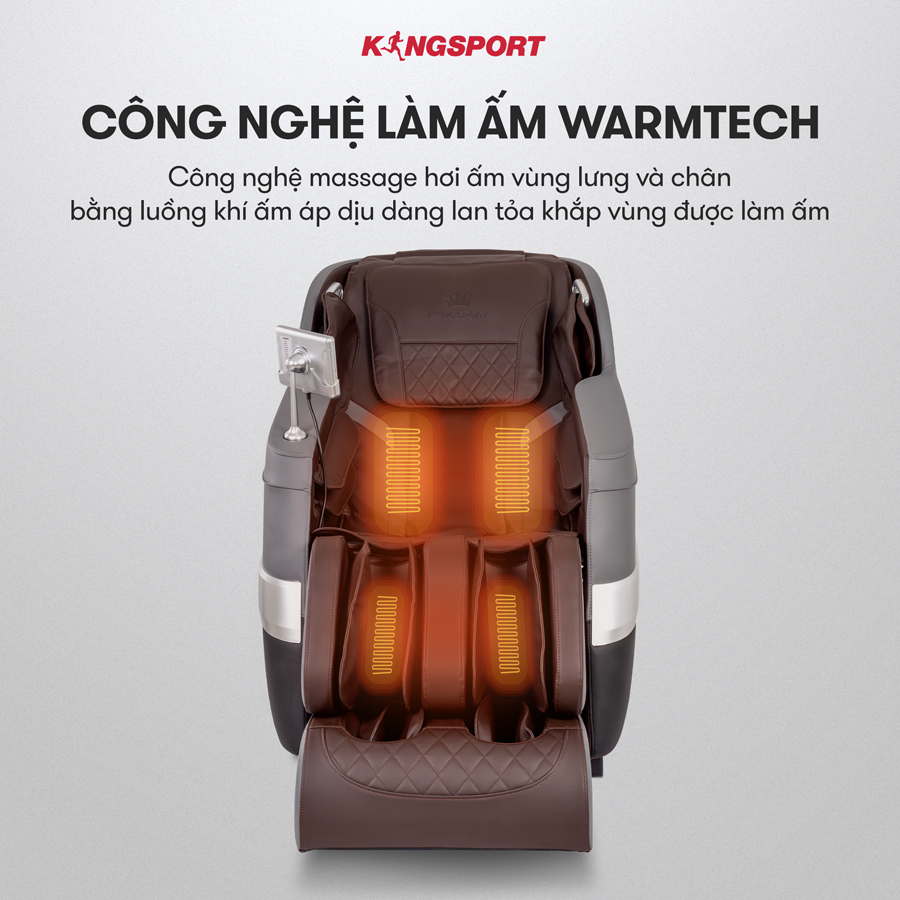 CHỈ GIAO MIỀN NAM I Ghế massage KINGSPORT G92 cao cấp con lăn 3D với 20 bài tập, chế độ quét cơ thể thông minh, túi khí massage chân cao