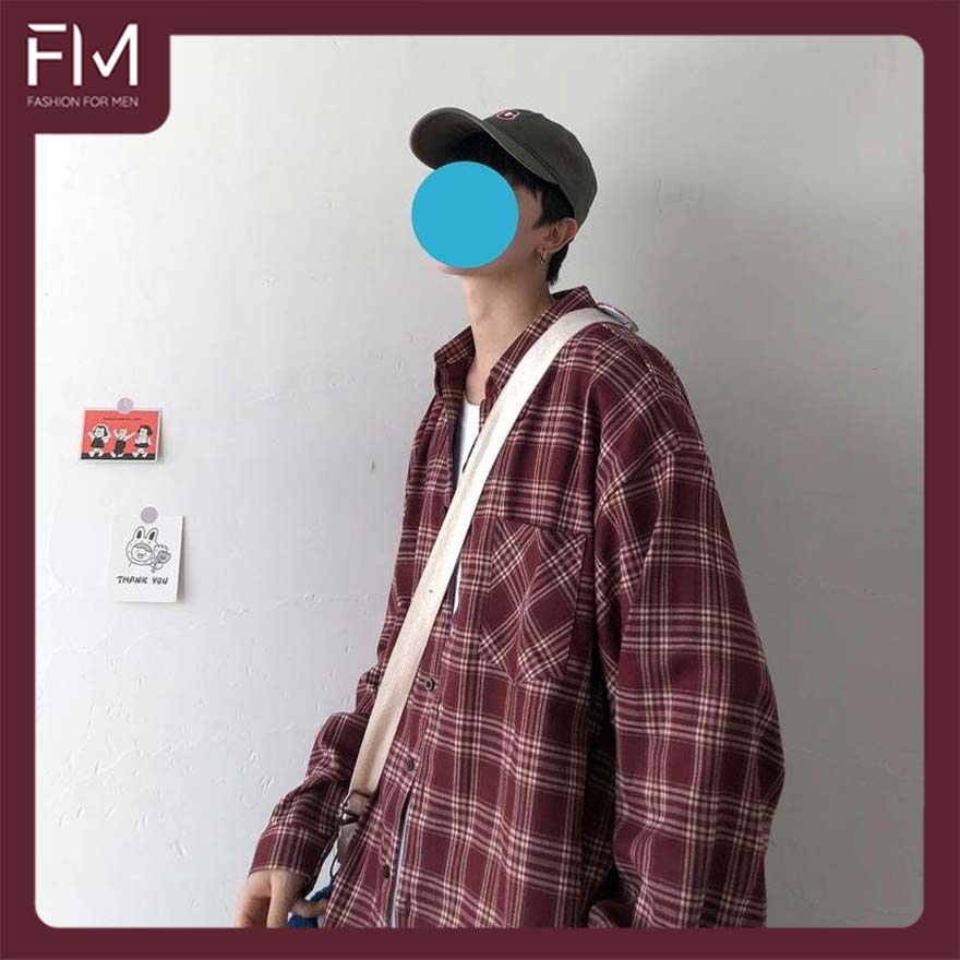 Áo sơ mi nam dài tay form rộng kẻ sọc caro cổ bẻ phong cách Hàn Quốc – FORMEN SHOP – FMTTB013