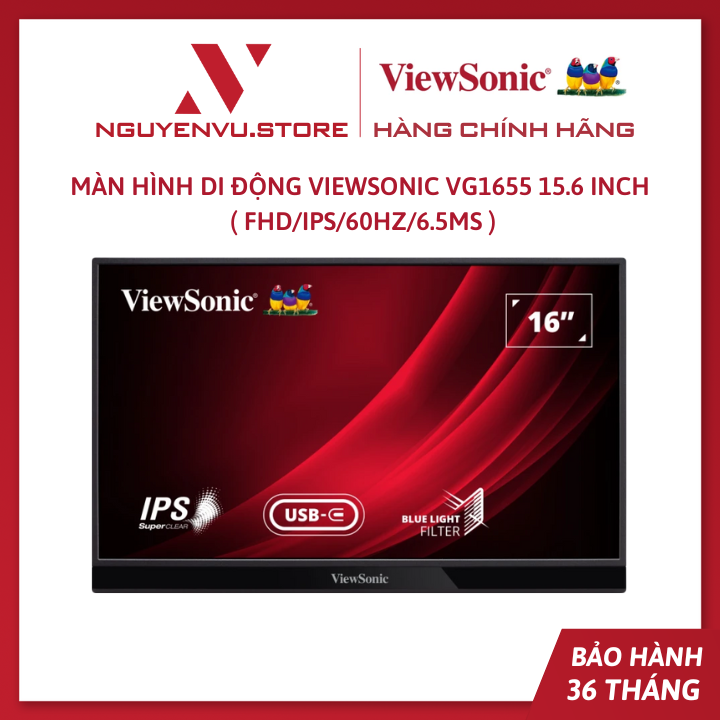 Màn Hình Di Động ViewSonic VG1655 15.6 inch ( FHD/IPS/60Hz/6.5ms ) - Hàng Chính Hãng