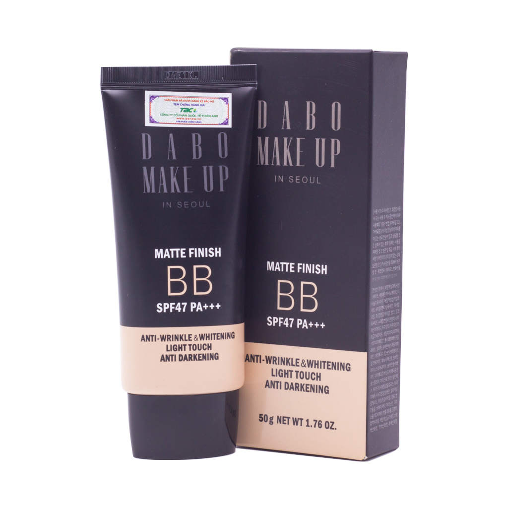 Combo Kem nền make up che khuyết điểm cao cấp Hàn Quốc 5 in 1 Dabo Make up Matte SPF47 PA++ (50ml) –Hàng chính hãng +Tặng Bông Kem Tán Phấn Tiện Dụng Hình Hồ Lô Hàn Quốc Mira Suri – Hàng chính hãng.