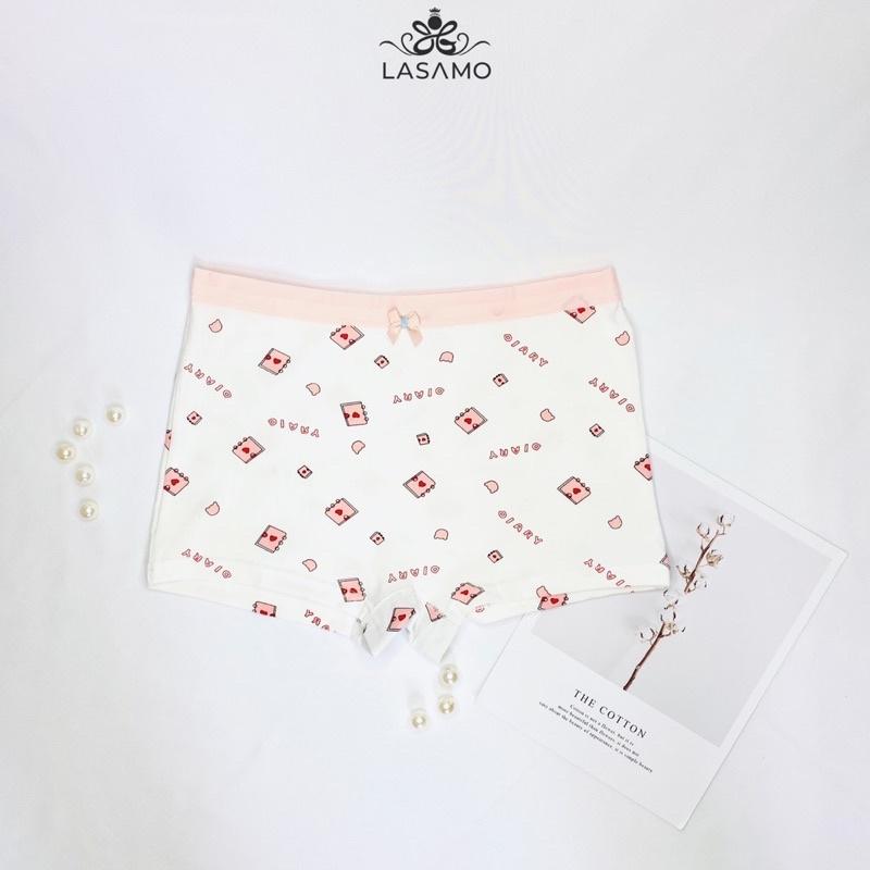 Set 2 chiếc quần chip bé gái, quần lót cho bé gái cotton cao cấp họa tiết Cô gái dễ thương hãng LASAMO mã QLB006