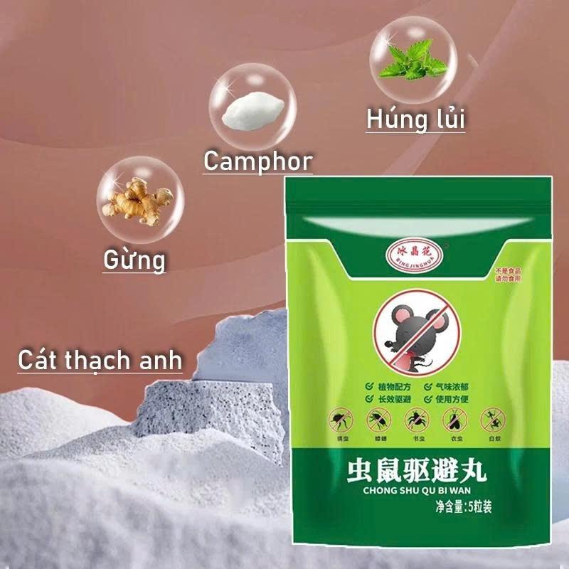 Gói 10 Viên Băng Phiến Xua Đuổi Chuột Siêu Hiệu quả