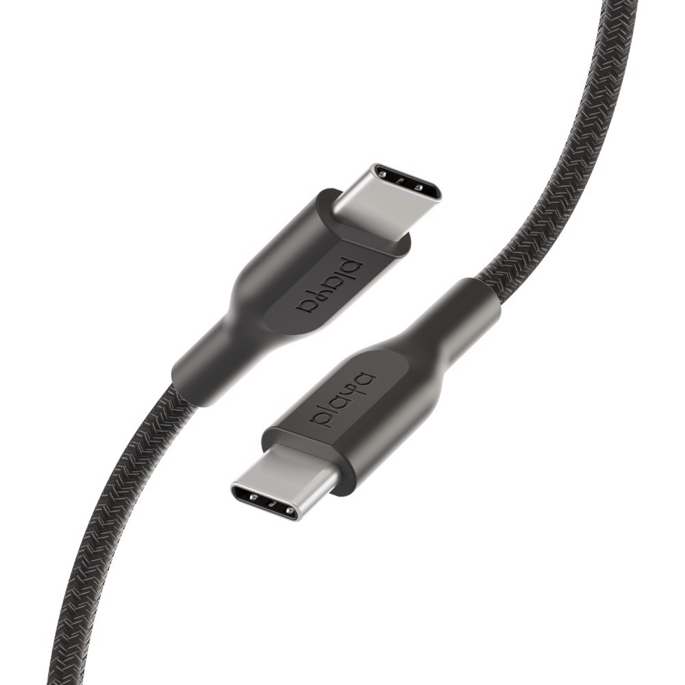 Cáp USB Type C - C, 1 mét, vỏ dù PVC, công suất 60w, màu đen Playa by Belkin - Hàng Chính Hãng - PMBK2004yz1M