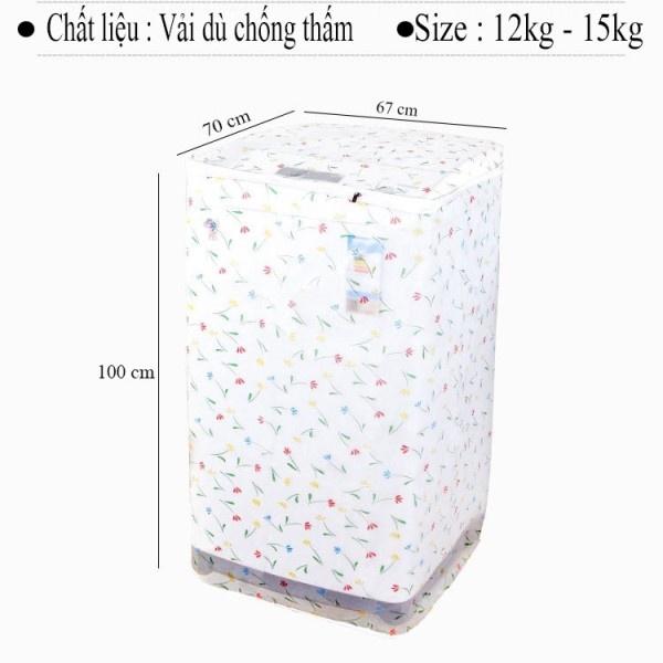 Áo Trùm Máy Giặt Cửa Trên/Cửa Trước Vải Dù Dày Bền 7-15kg