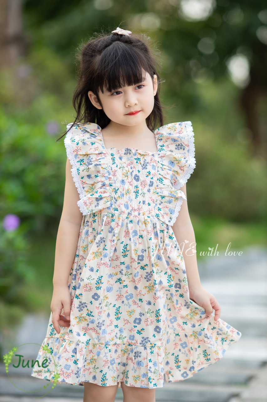 Váy xòe phối ren cho bé 1-10 tuổi