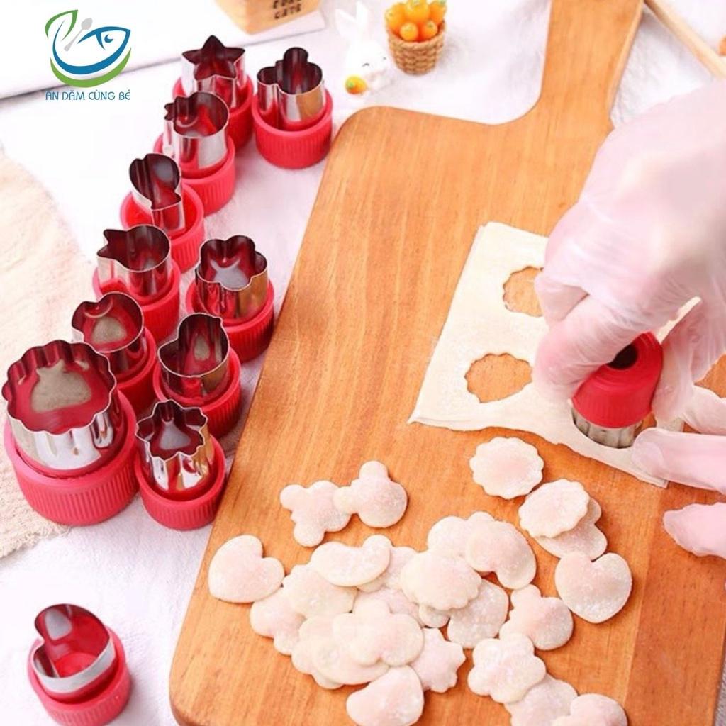 Khuôn cắt dập tạo hình bột bánh quy rau củ trái cây hoa quả 12 chi tiết cao cấp chất lượng tiện dụng KC12