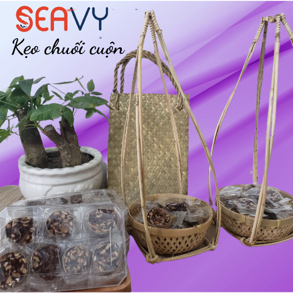 Đặc Sản Nha Trang - Kẹo Chuối Đậu Cuộn Hộp Seavy 250G