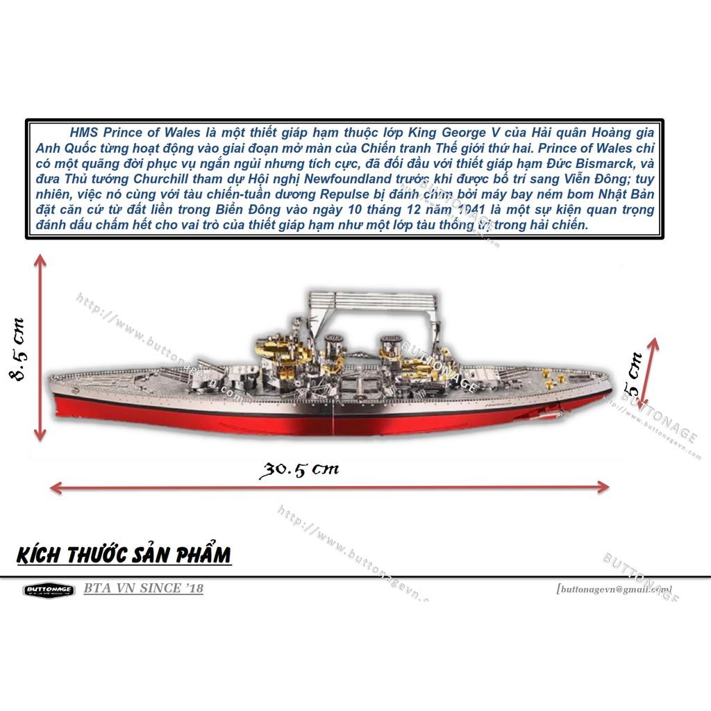 Mô Hình Lắp Ráp 3d Thiết Giáp Hạm HMS Prince of Wales - Anh