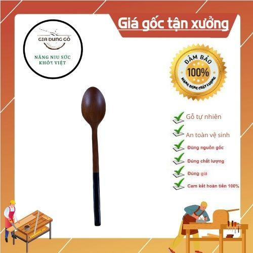 Thìa gỗ cán màu dài ăn cơm cao cấp hàng xuất Hàn - Đồ Dùng Nhà Bếp