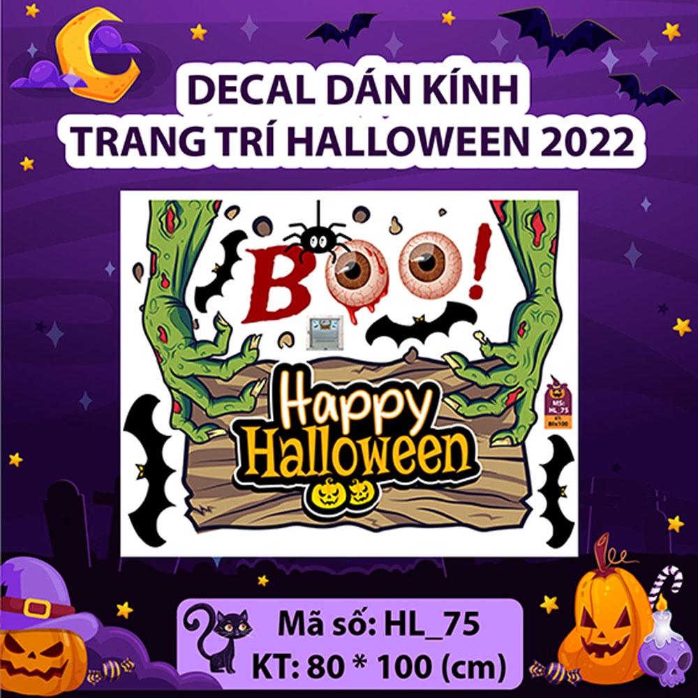 DECAL TRANG TRÍ HALLOWEEN 2022 COMBO MỪNG ĐẾN LỂ HỘI HALLOWEEN