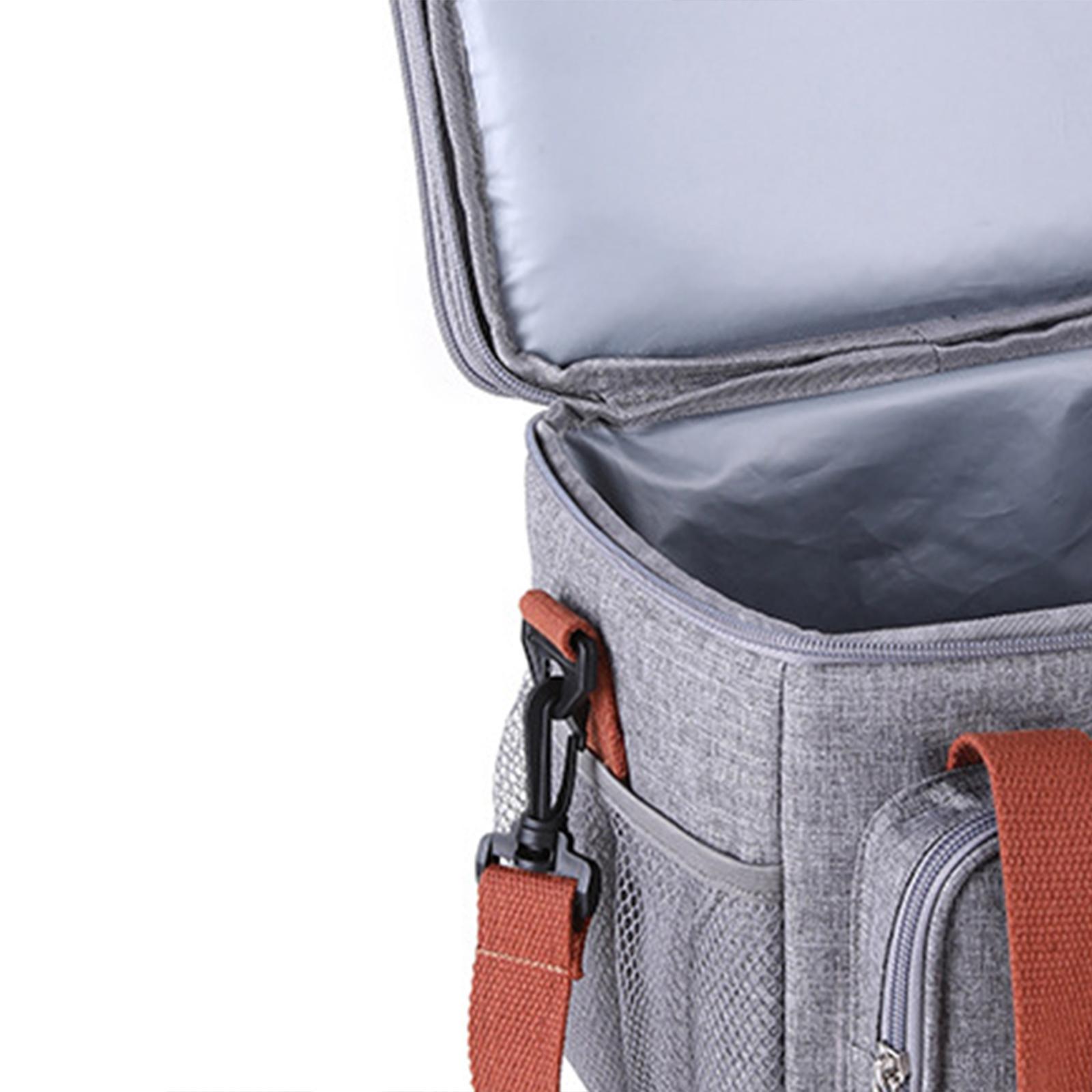 Reusable Adult Lunch Box with Adjustable Strap Front Pocket for Picnic Beach