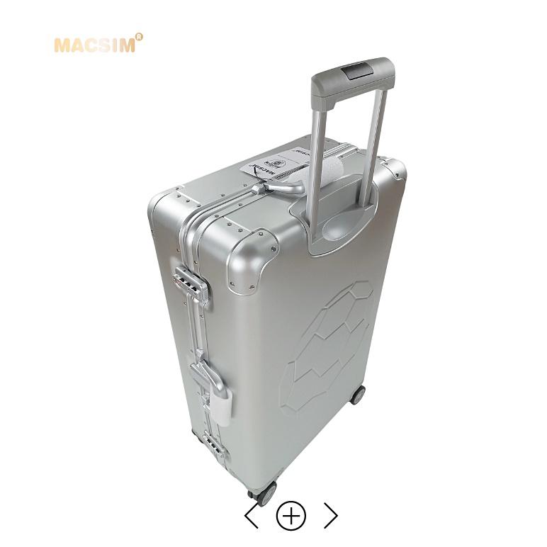 Vali hợp kim nhôm nguyên khối MS1313 Macsim cao cấp màu bạc cỡ 24inches