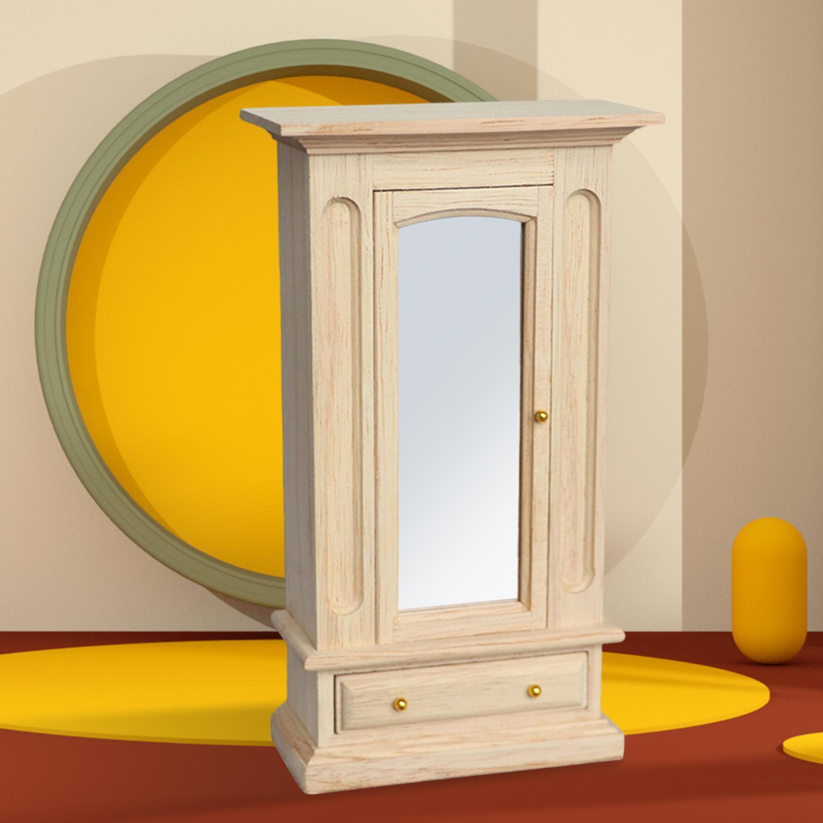 Miniature Wardrobe Mirror Closet /12 Dolls House Furniture