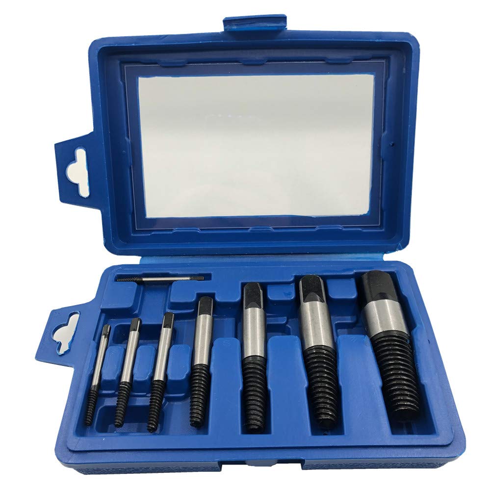 Bộ tháo bu lông ốc vít gãy 8 cây , dụng cụ mở ốc vít, mũi khoan lấy ốc gãy LS700402