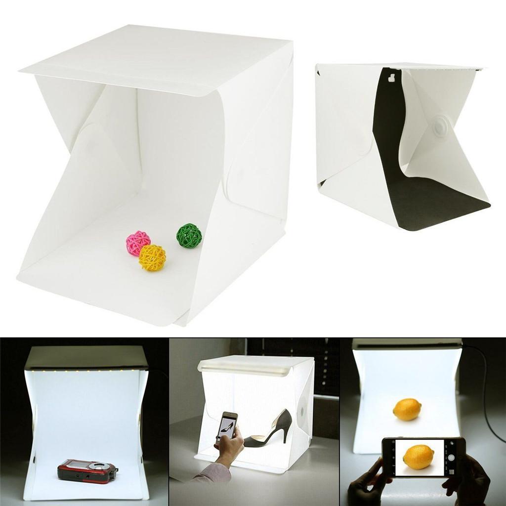 8.89'' x 9.05'' x 9.44'' Light Room Table Top Photo Studio Photography LED Lighting Tent Kit Backdrop Cube Box
