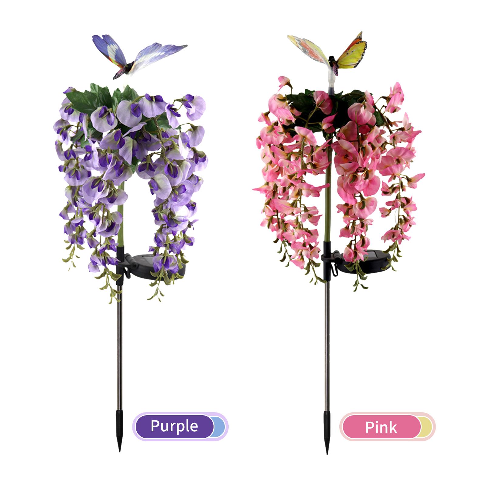 Solar Flowers Light Outdoor Decorative Stakes Lights 7 Color Changing LED Landscape Lights Waterproof Garden Stake Light