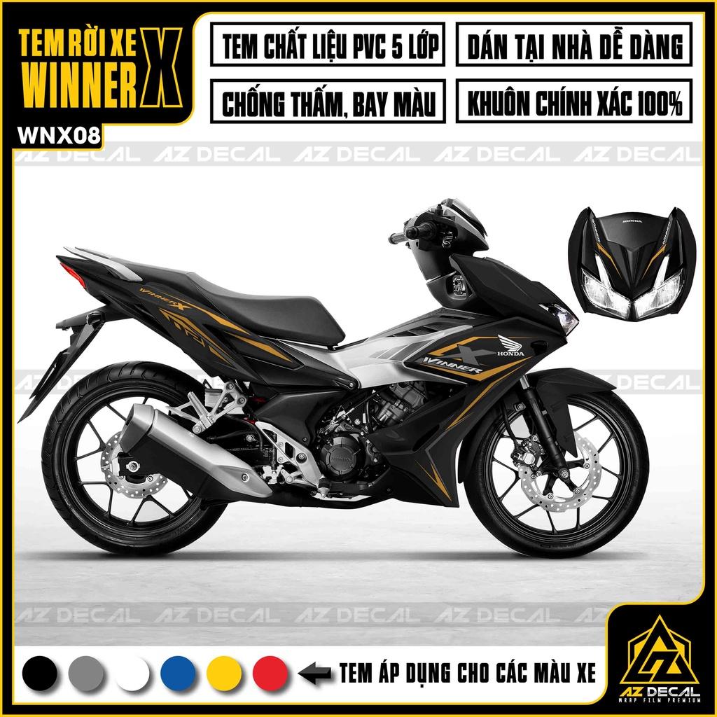 Tem Rời Dán Xe Winner X Cách Điệu | WNX08 | Decal Chế Xe Máy Chất Liệu Tem PVC Cao Cấp - Trắng Xanh